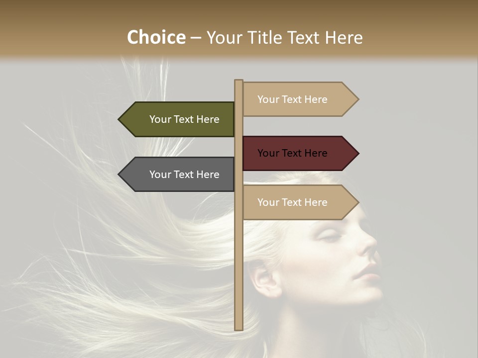 A Beautiful Blonde Woman With Long Hair In Motion PowerPoint Template