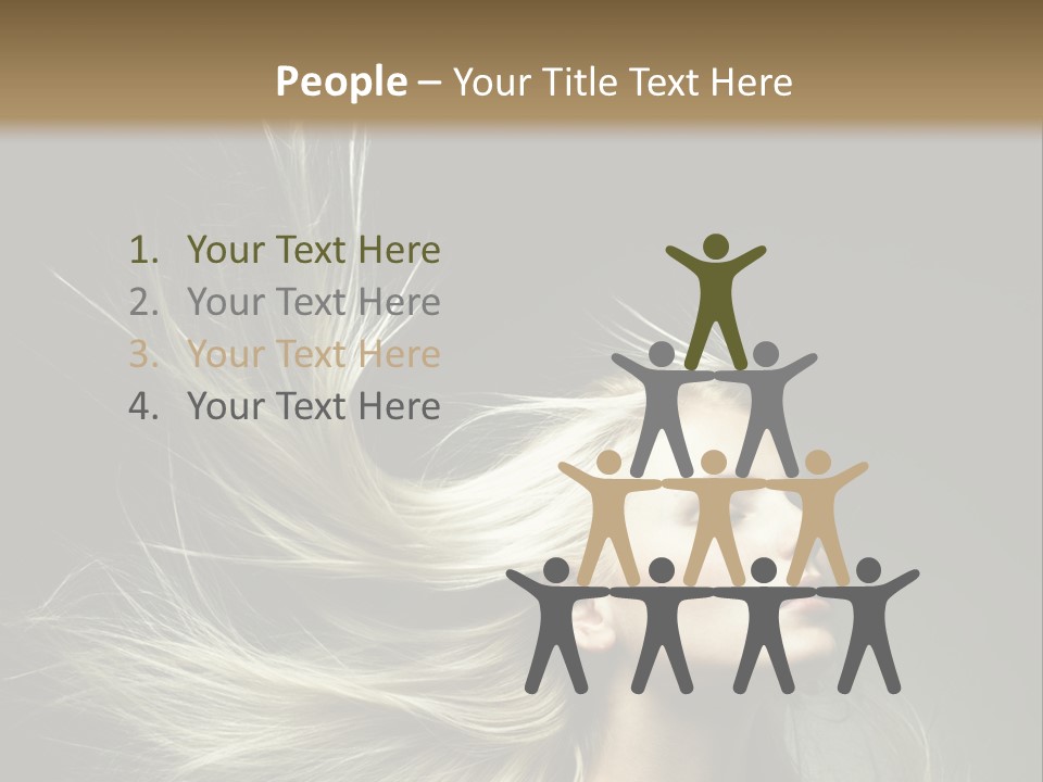 A Beautiful Blonde Woman With Long Hair In Motion PowerPoint Template