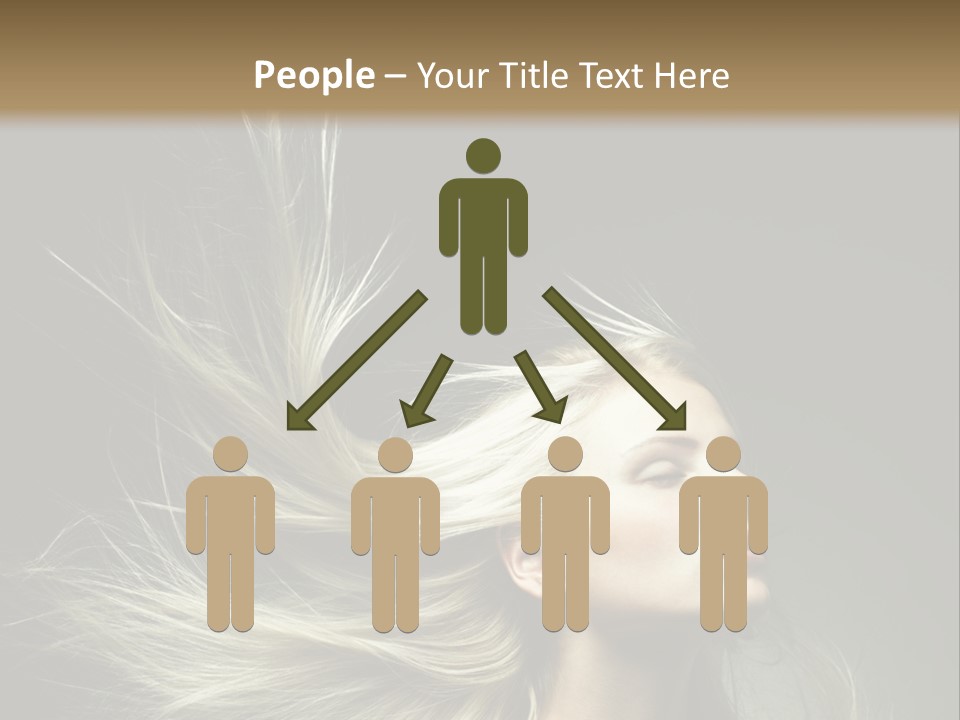 A Beautiful Blonde Woman With Long Hair In Motion PowerPoint Template