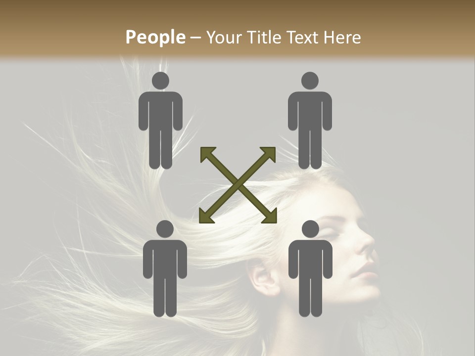 A Beautiful Blonde Woman With Long Hair In Motion PowerPoint Template
