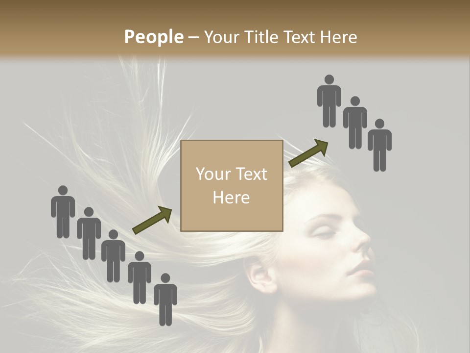 A Beautiful Blonde Woman With Long Hair In Motion PowerPoint Template