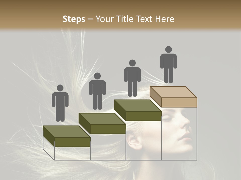 A Beautiful Blonde Woman With Long Hair In Motion PowerPoint Template