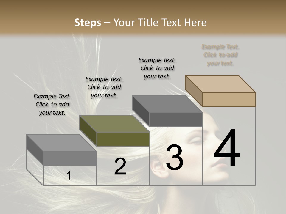 A Beautiful Blonde Woman With Long Hair In Motion PowerPoint Template