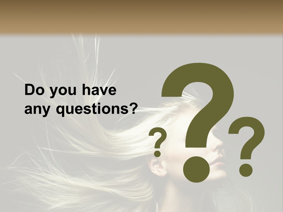 A Beautiful Blonde Woman With Long Hair In Motion PowerPoint Template