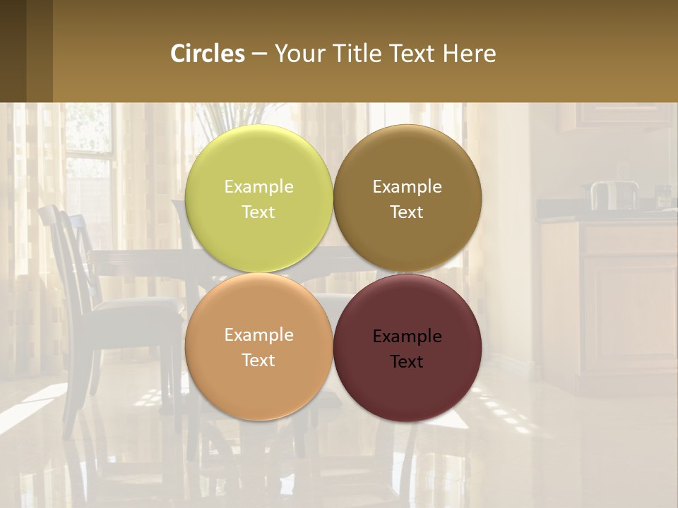 A Dining Room Table With Chairs And A Vase Of Flowers PowerPoint Template