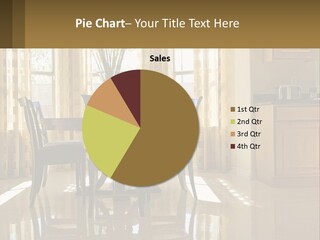 A Dining Room Table With Chairs And A Vase Of Flowers PowerPoint Template