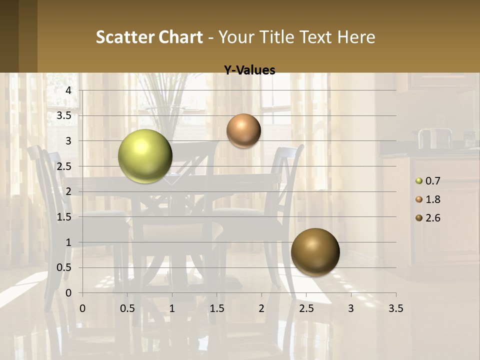 A Dining Room Table With Chairs And A Vase Of Flowers PowerPoint Template