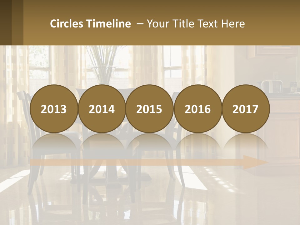 A Dining Room Table With Chairs And A Vase Of Flowers PowerPoint Template