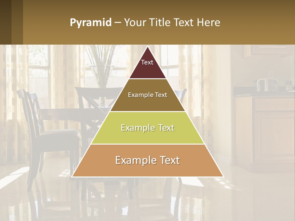 A Dining Room Table With Chairs And A Vase Of Flowers PowerPoint Template