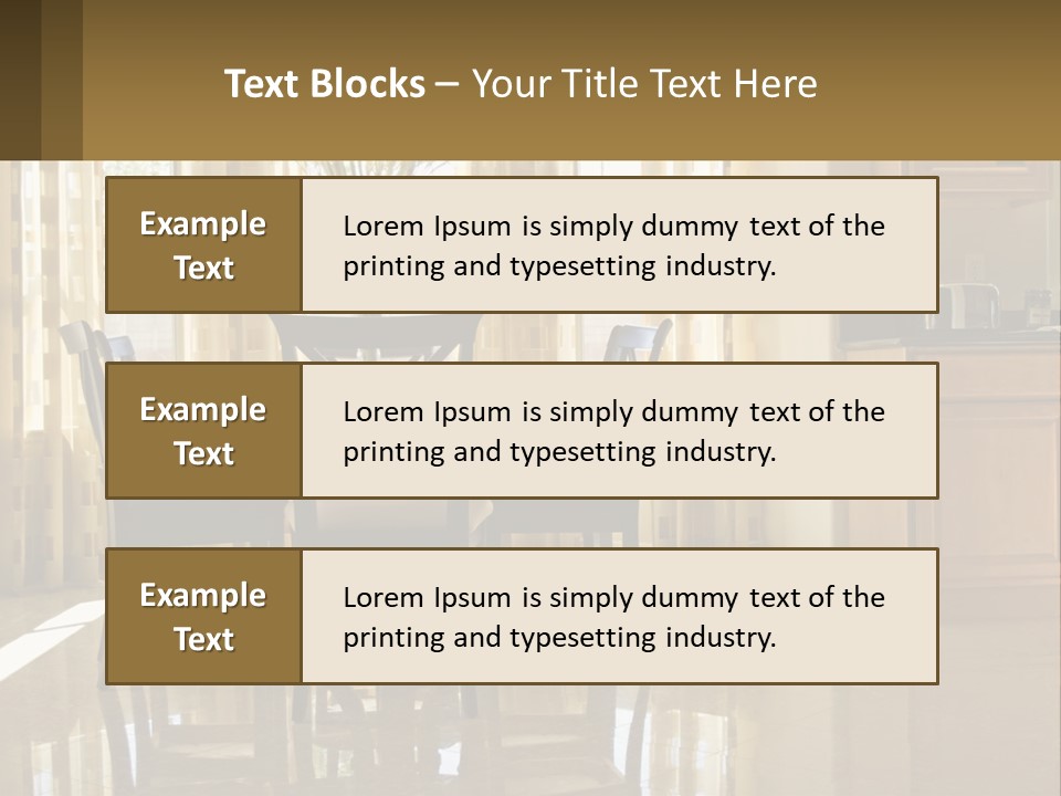 A Dining Room Table With Chairs And A Vase Of Flowers PowerPoint Template
