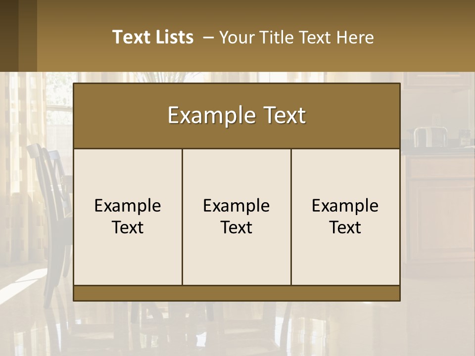 A Dining Room Table With Chairs And A Vase Of Flowers PowerPoint Template