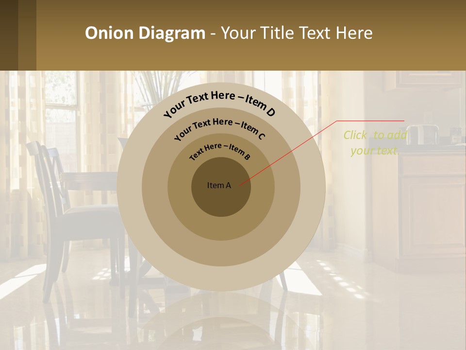 A Dining Room Table With Chairs And A Vase Of Flowers PowerPoint Template