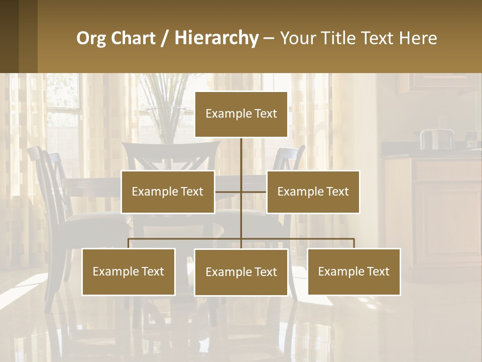 A Dining Room Table With Chairs And A Vase Of Flowers PowerPoint Template