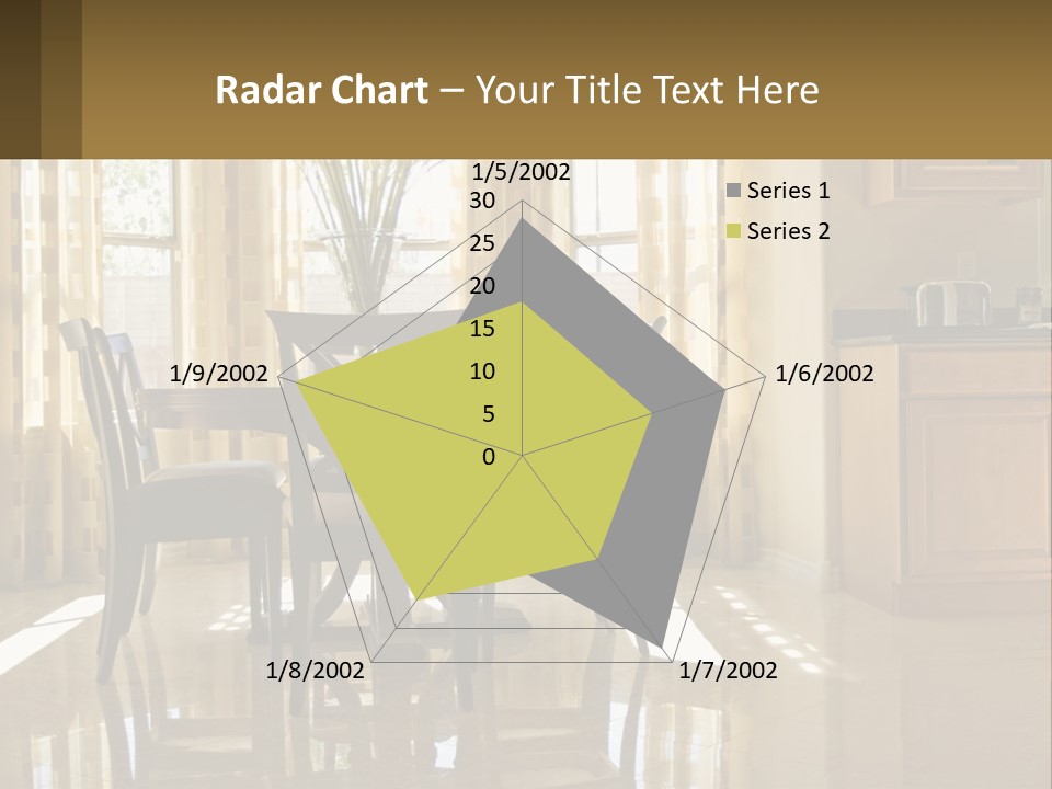 A Dining Room Table With Chairs And A Vase Of Flowers PowerPoint Template