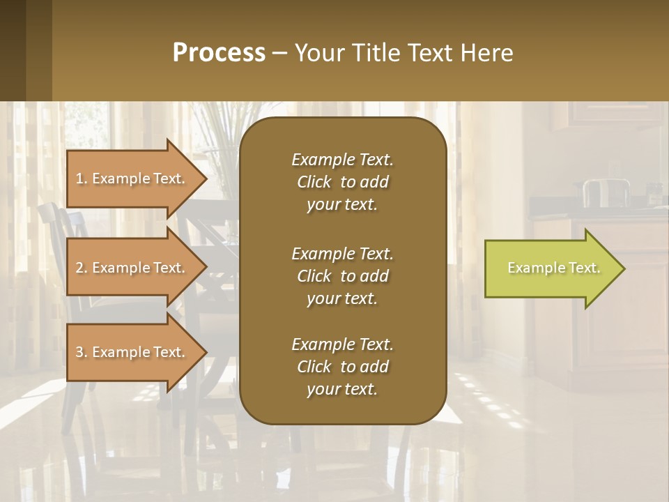 A Dining Room Table With Chairs And A Vase Of Flowers PowerPoint Template
