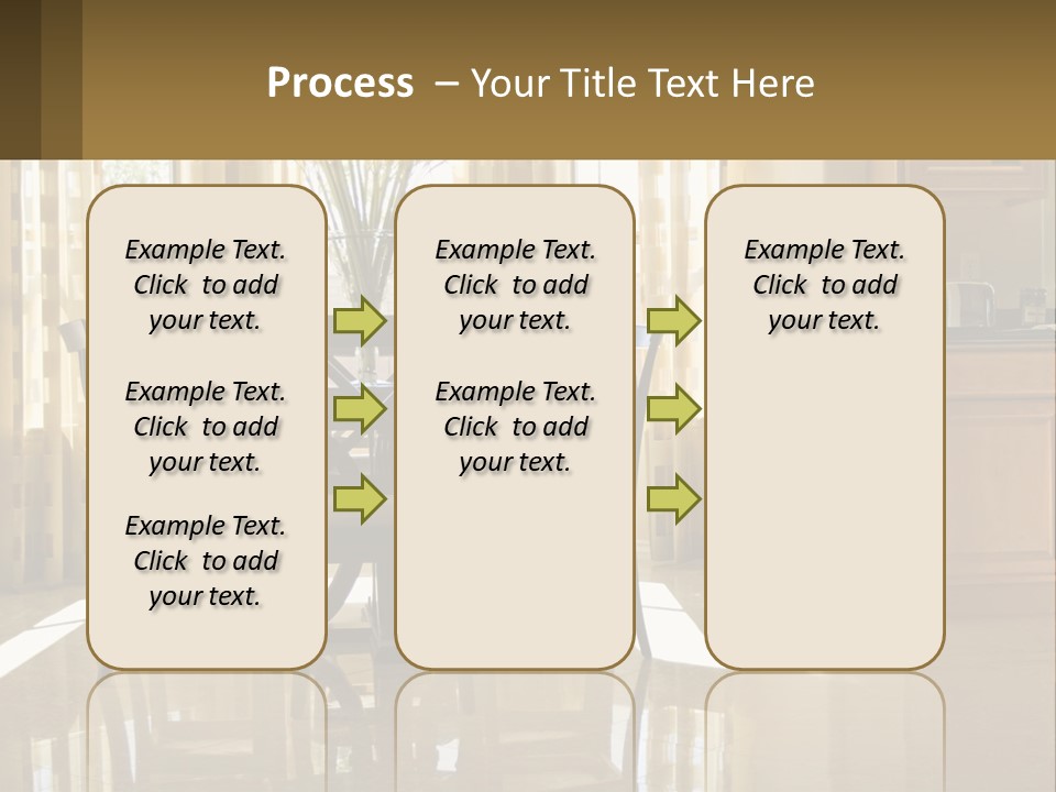 A Dining Room Table With Chairs And A Vase Of Flowers PowerPoint Template