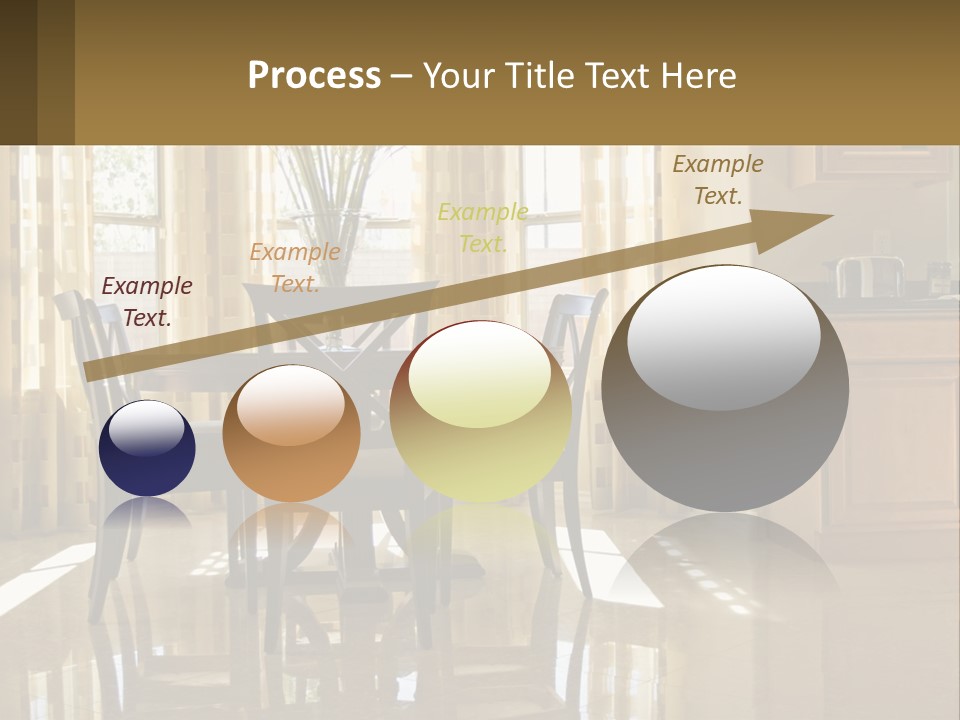 A Dining Room Table With Chairs And A Vase Of Flowers PowerPoint Template