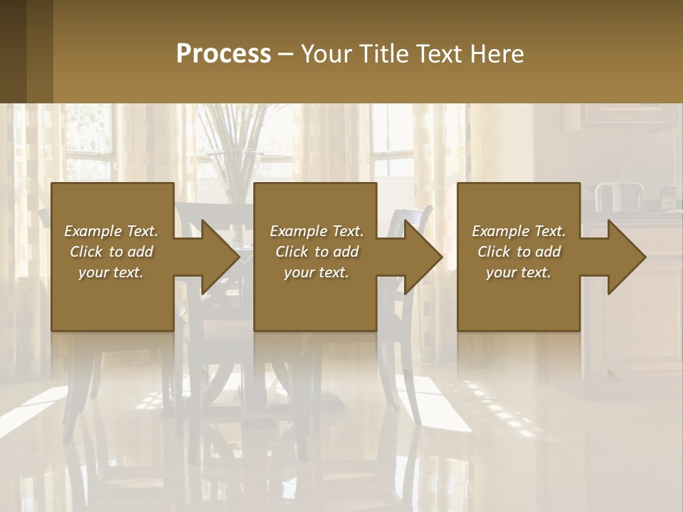 A Dining Room Table With Chairs And A Vase Of Flowers PowerPoint Template
