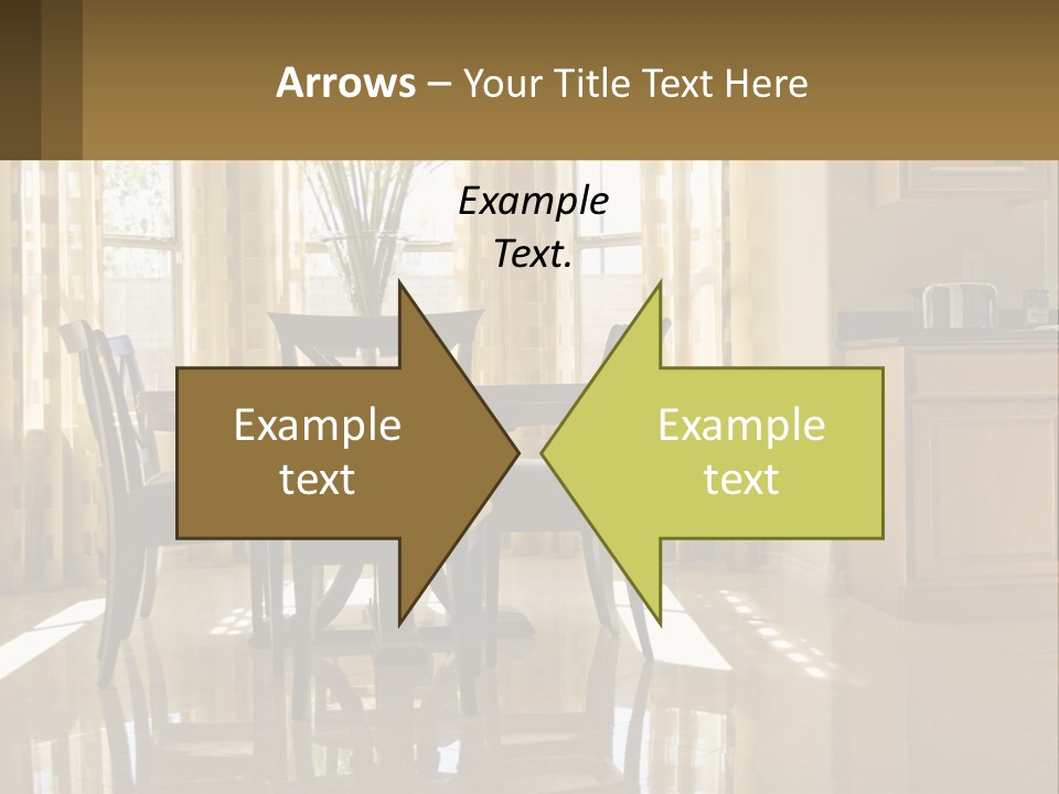 A Dining Room Table With Chairs And A Vase Of Flowers PowerPoint Template