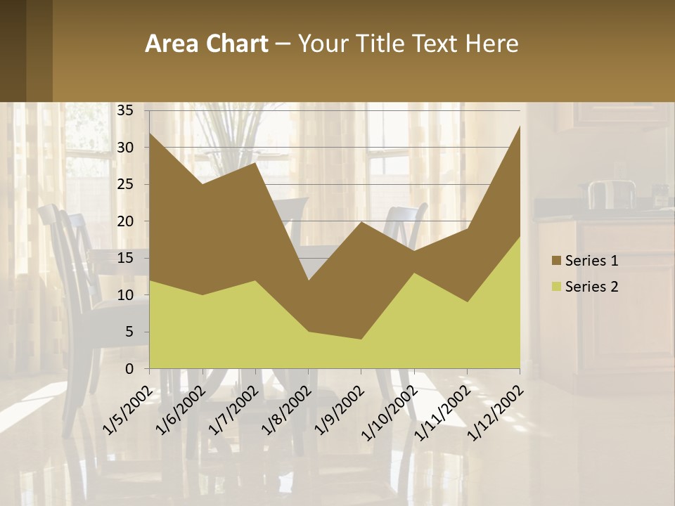 A Dining Room Table With Chairs And A Vase Of Flowers PowerPoint Template