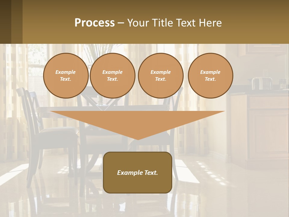 A Dining Room Table With Chairs And A Vase Of Flowers PowerPoint Template