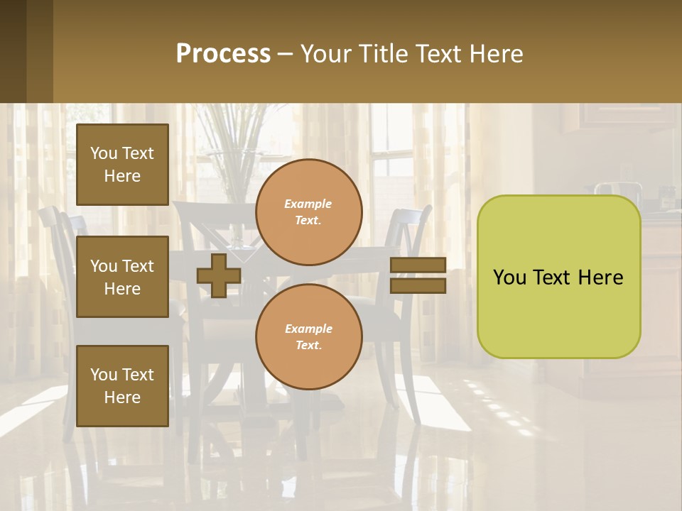 A Dining Room Table With Chairs And A Vase Of Flowers PowerPoint Template