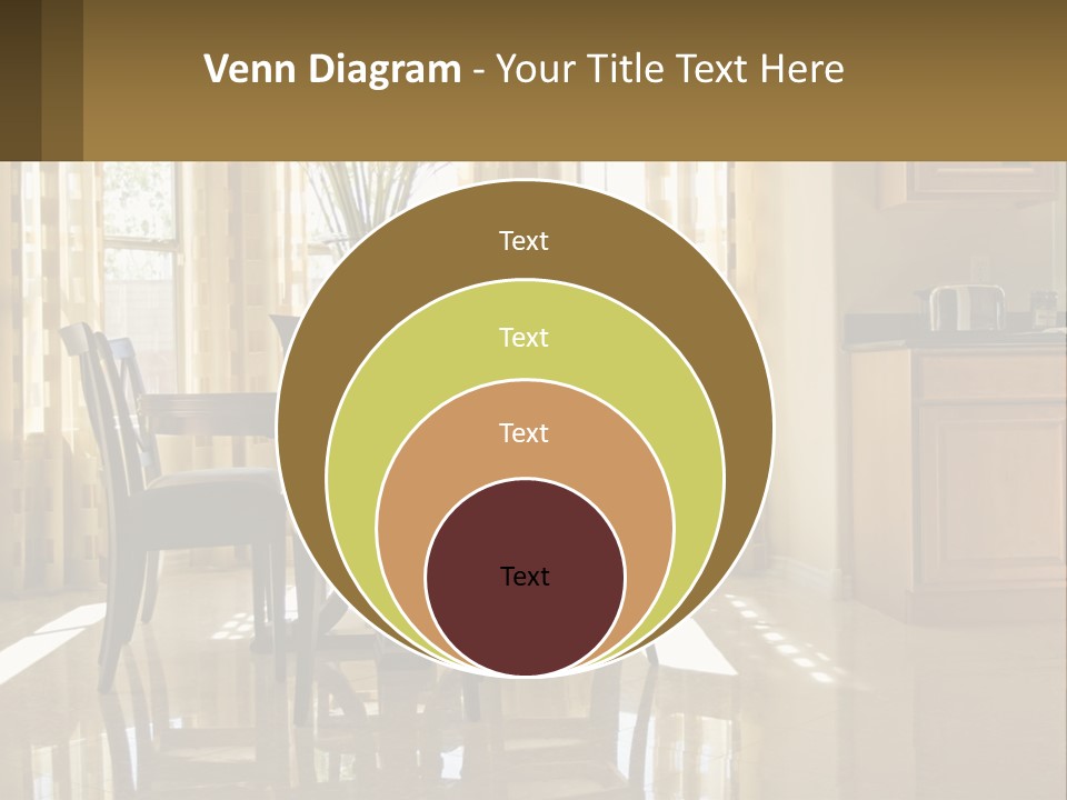 A Dining Room Table With Chairs And A Vase Of Flowers PowerPoint Template