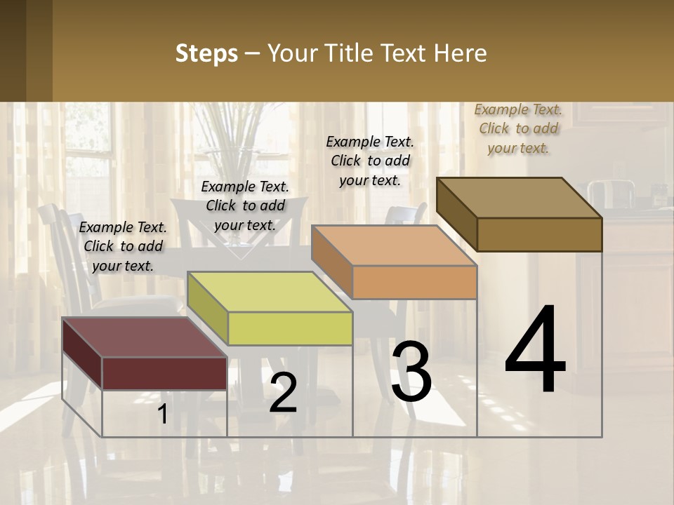 A Dining Room Table With Chairs And A Vase Of Flowers PowerPoint Template