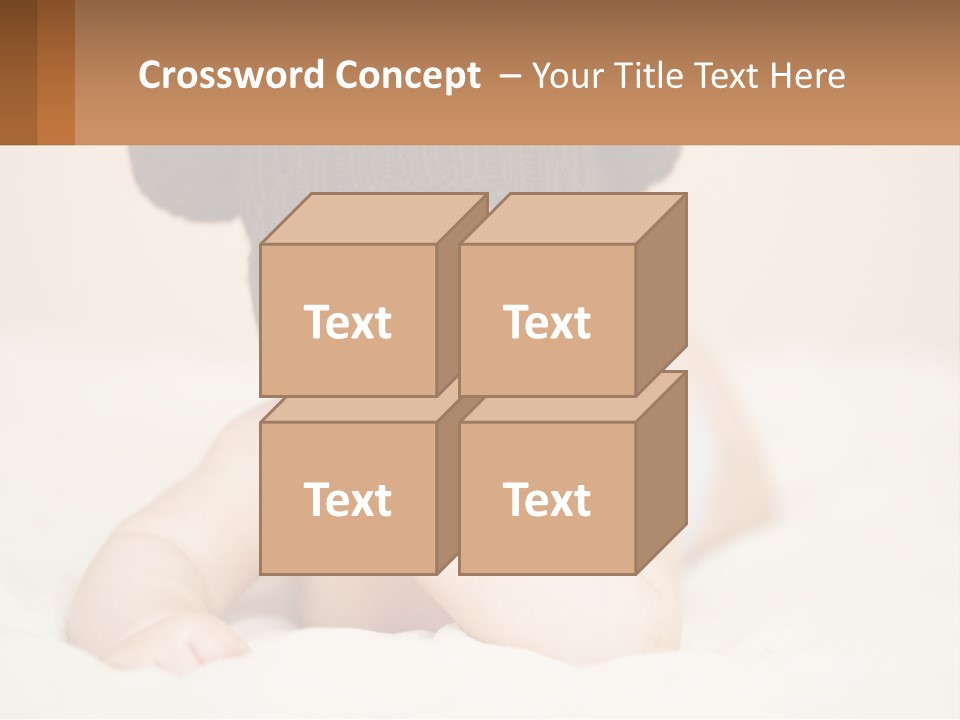 A Baby Wearing A Brown Hat Laying On Top Of A Bed PowerPoint Template