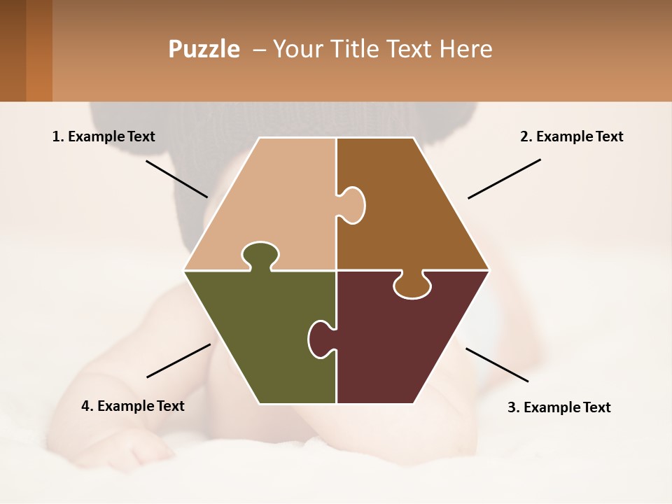 A Baby Wearing A Brown Hat Laying On Top Of A Bed PowerPoint Template