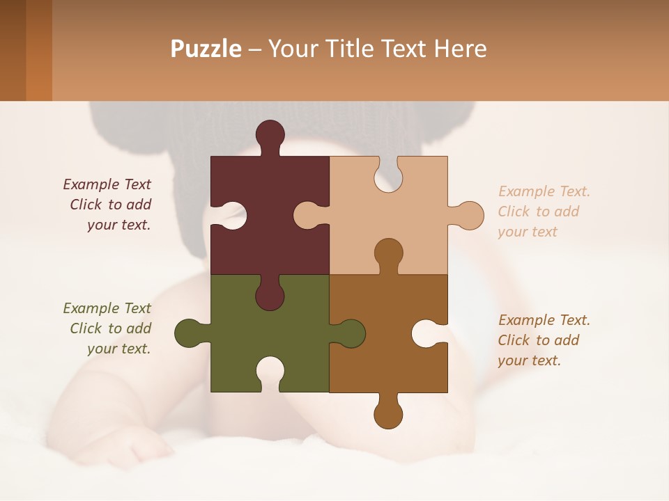 A Baby Wearing A Brown Hat Laying On Top Of A Bed PowerPoint Template