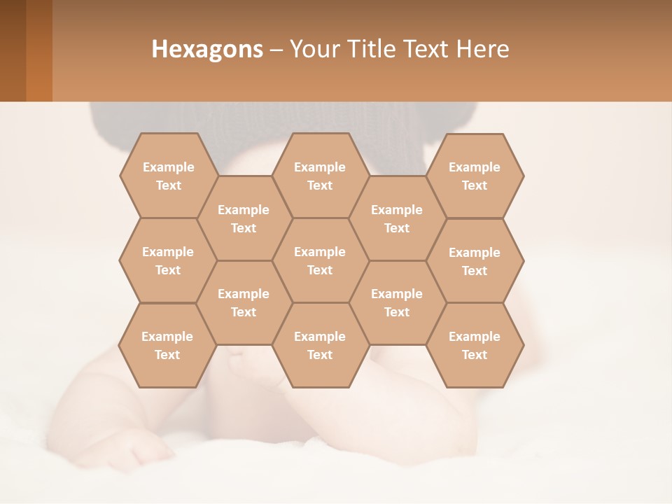 A Baby Wearing A Brown Hat Laying On Top Of A Bed PowerPoint Template