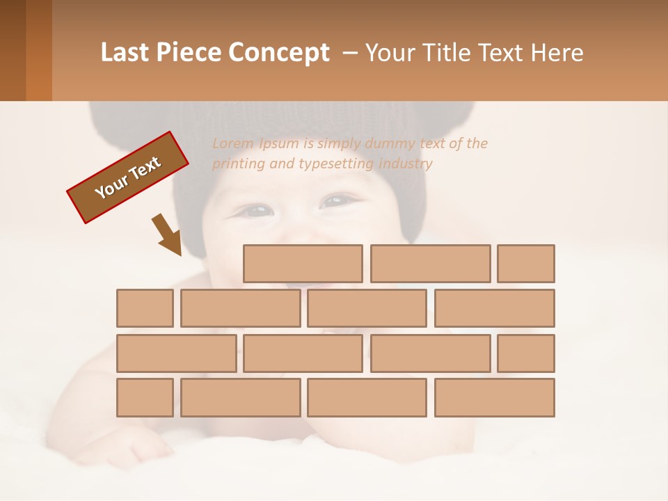 A Baby Wearing A Brown Hat Laying On Top Of A Bed PowerPoint Template