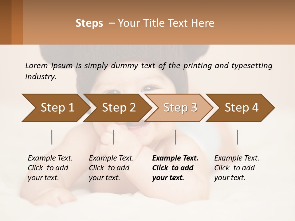 A Baby Wearing A Brown Hat Laying On Top Of A Bed PowerPoint Template