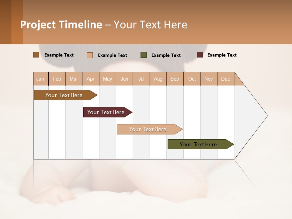 A Baby Wearing A Brown Hat Laying On Top Of A Bed PowerPoint Template