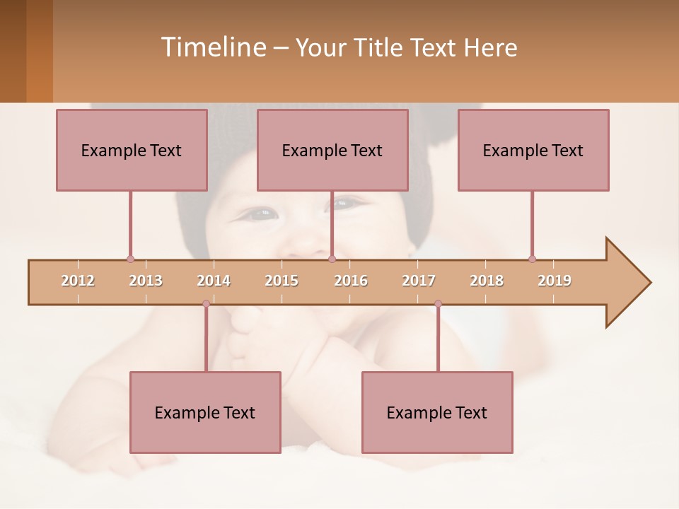 A Baby Wearing A Brown Hat Laying On Top Of A Bed PowerPoint Template