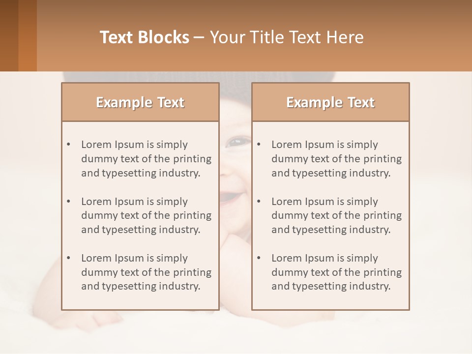 A Baby Wearing A Brown Hat Laying On Top Of A Bed PowerPoint Template