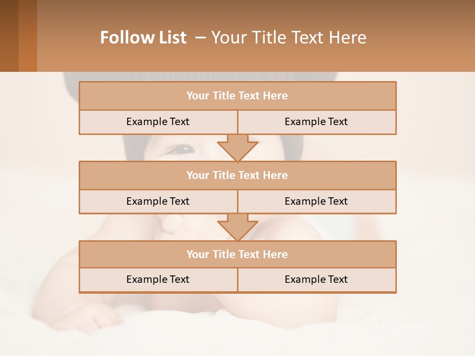 A Baby Wearing A Brown Hat Laying On Top Of A Bed PowerPoint Template