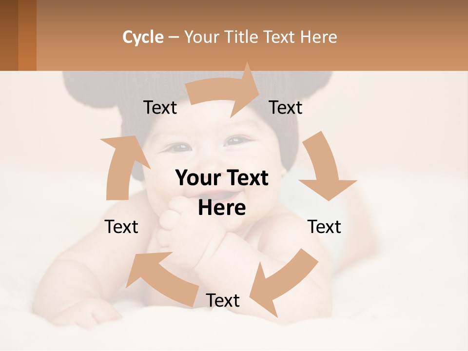 A Baby Wearing A Brown Hat Laying On Top Of A Bed PowerPoint Template