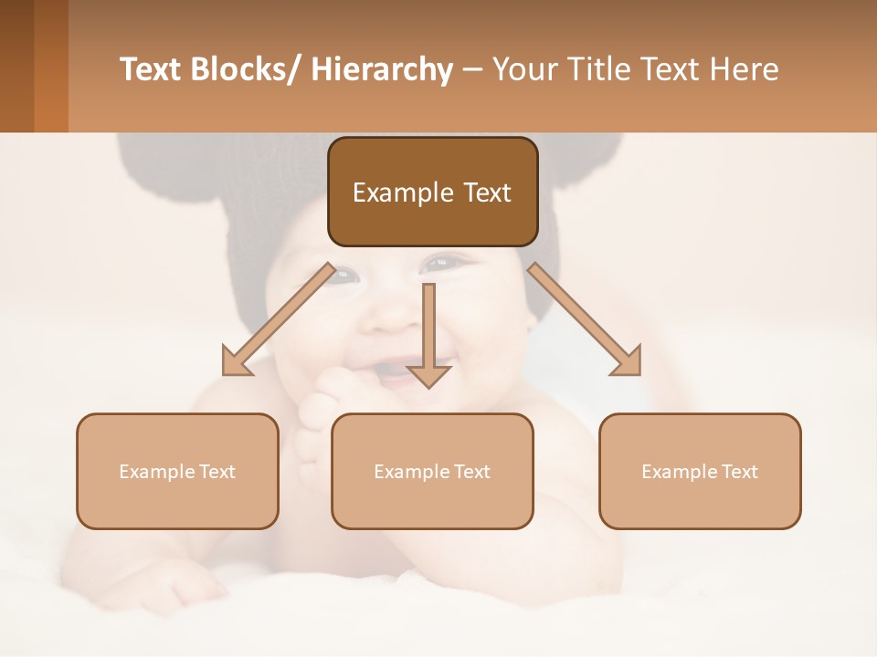 A Baby Wearing A Brown Hat Laying On Top Of A Bed PowerPoint Template