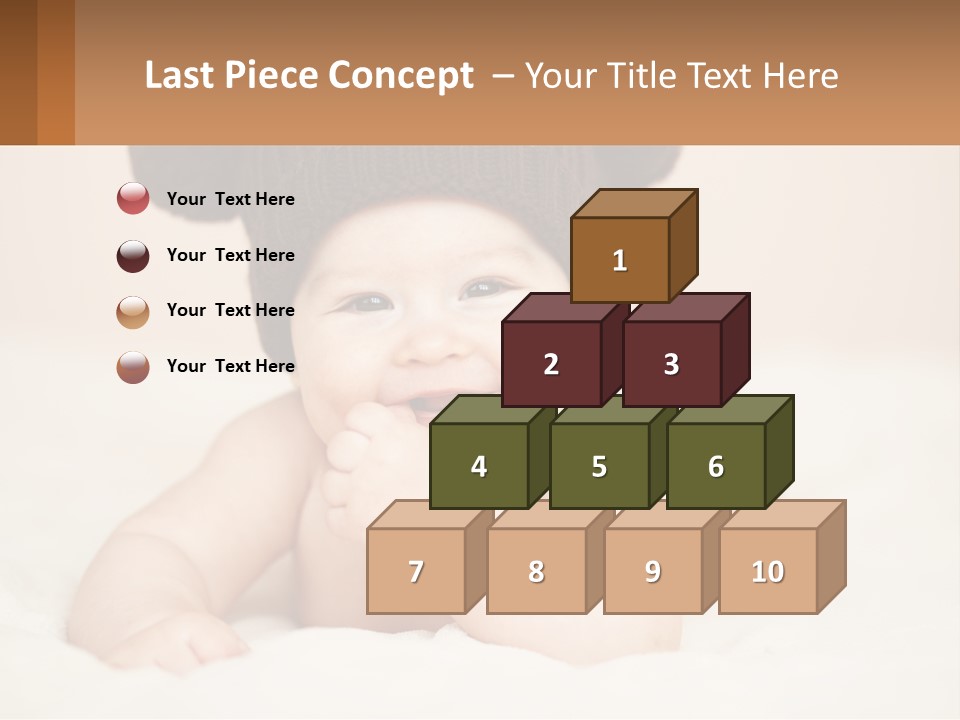 A Baby Wearing A Brown Hat Laying On Top Of A Bed PowerPoint Template