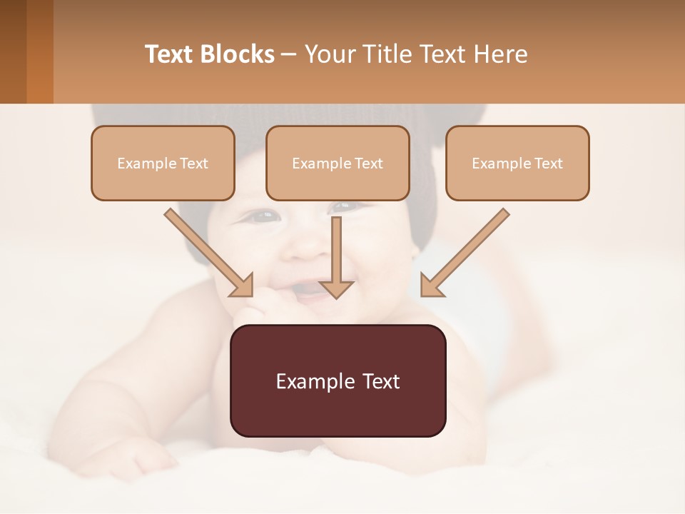 A Baby Wearing A Brown Hat Laying On Top Of A Bed PowerPoint Template