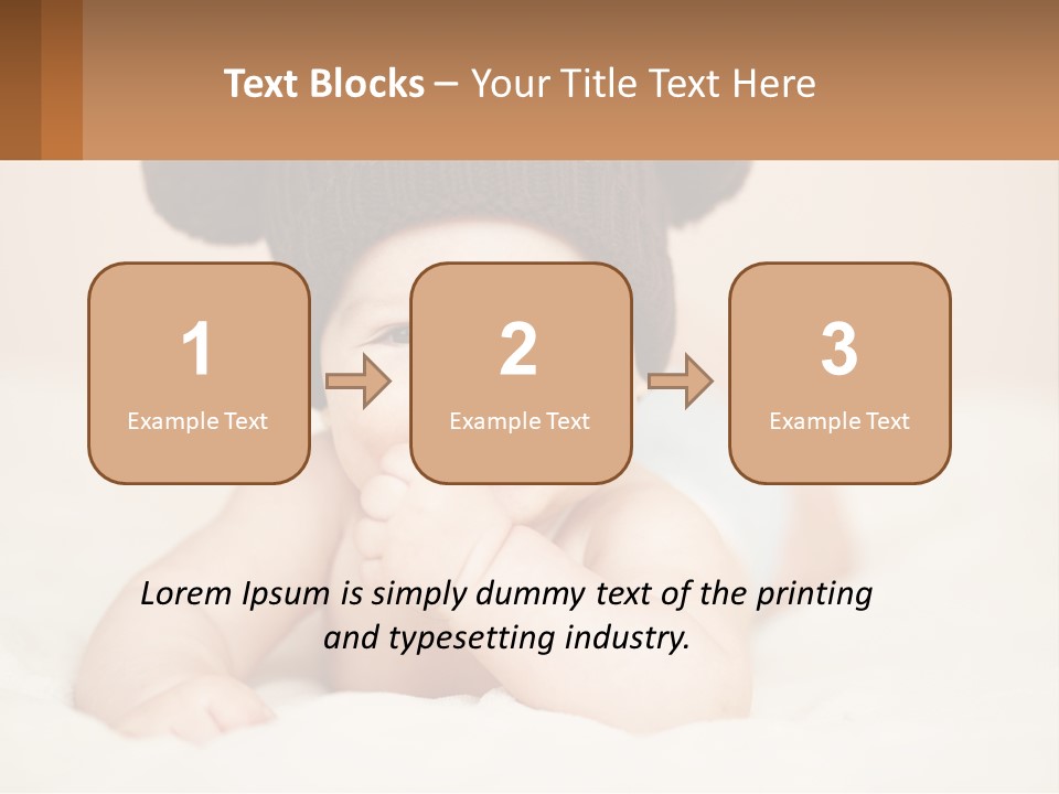 A Baby Wearing A Brown Hat Laying On Top Of A Bed PowerPoint Template