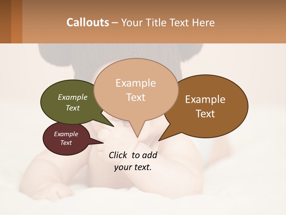 A Baby Wearing A Brown Hat Laying On Top Of A Bed PowerPoint Template