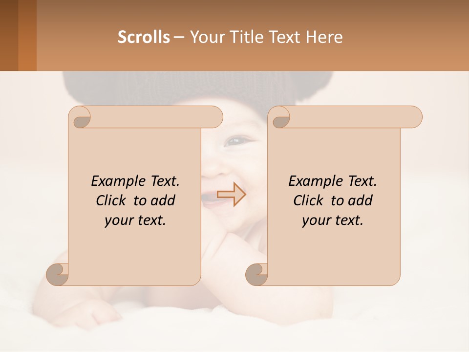 A Baby Wearing A Brown Hat Laying On Top Of A Bed PowerPoint Template