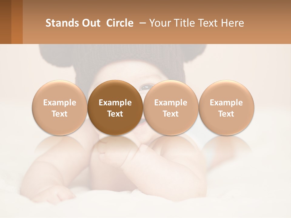 A Baby Wearing A Brown Hat Laying On Top Of A Bed PowerPoint Template