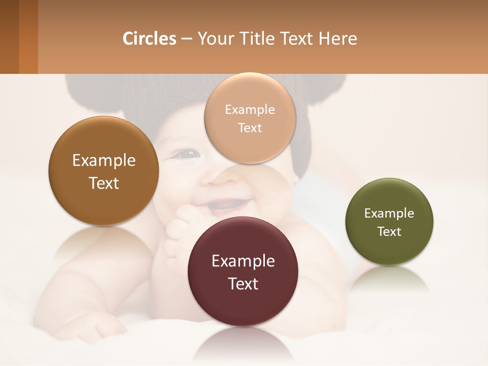 A Baby Wearing A Brown Hat Laying On Top Of A Bed PowerPoint Template