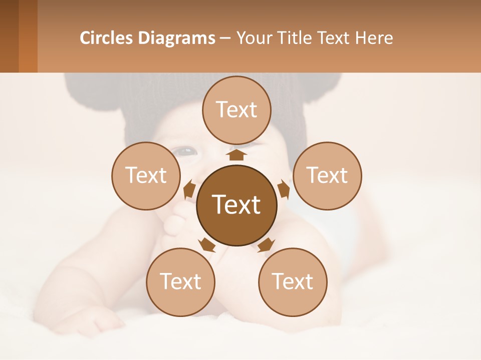 A Baby Wearing A Brown Hat Laying On Top Of A Bed PowerPoint Template