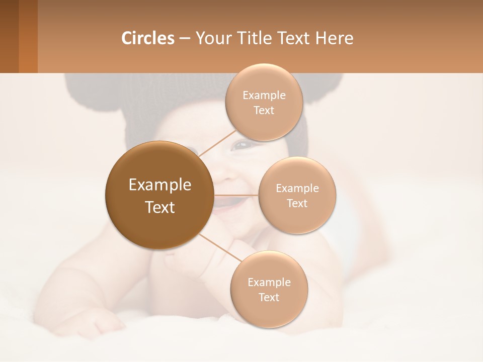 A Baby Wearing A Brown Hat Laying On Top Of A Bed PowerPoint Template