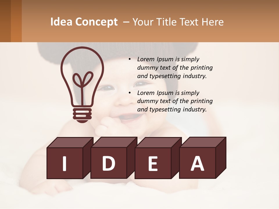 A Baby Wearing A Brown Hat Laying On Top Of A Bed PowerPoint Template